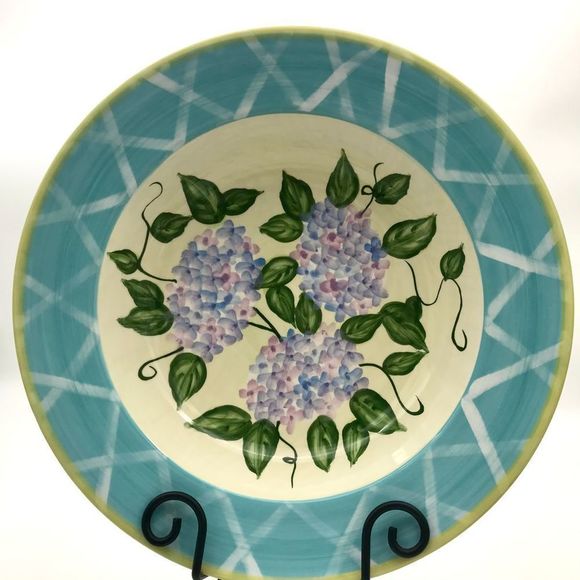 Hydrangea by Jay Import Co Serving Bowl Blue, Yellow and Purple Floral - Picture 12 of 12
